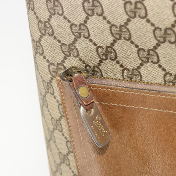 GUCCI GG Supreme Web Sherry Line Tote Bag PVC Beige Red Green Auth 177505