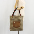 GUCCI GG Supreme Web Sherry Line Tote Bag PVC Beige Red Green Auth 177505-21