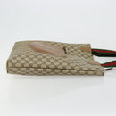 GUCCI GG Supreme Web Sherry Line Tote Bag PVC Beige Red Green Auth 177505-3
