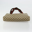 GUCCI GG Supreme Web Sherry Line Tote Bag PVC Beige Red Green Auth 177505-5