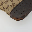 GUCCI GG Canvas Shoulder Bag Beige Silver 145857 Auth 177506-11