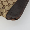 GUCCI GG Canvas Shoulder Bag Beige Silver 145857 Auth 177506-13