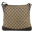 GUCCI GG Canvas Shoulder Bag Beige Silver 145857 Auth 177506-3