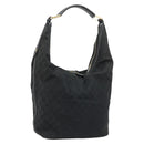 GUCCI GG Canvas Shoulder Bag Black Silver 001 4287 Auth 177507-1