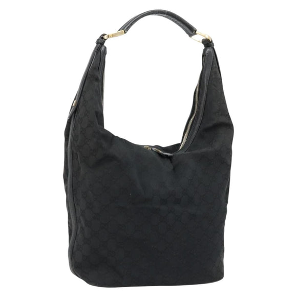 GUCCI GG Canvas Shoulder Bag Black Silver 001 4287 Auth 177507