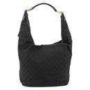 GUCCI GG Canvas Shoulder Bag Black Silver 001 4287 Auth 177507-2