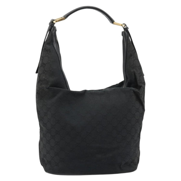 GUCCI GG Canvas Shoulder Bag Black Silver 001 4287 Auth 177507