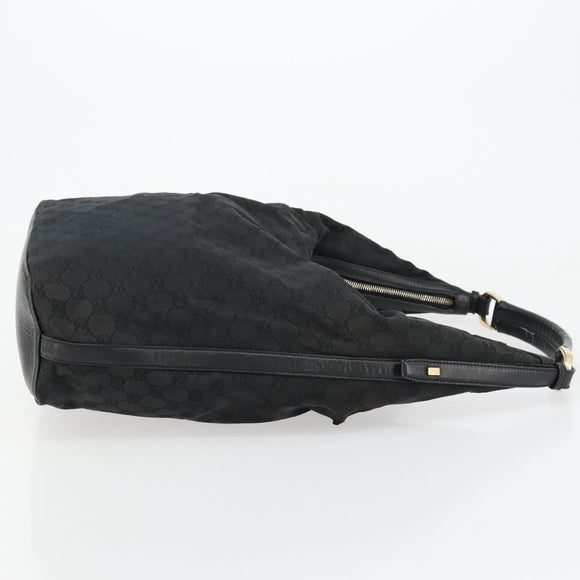 GUCCI GG Canvas Shoulder Bag Black Silver 001 4287 Auth 177507