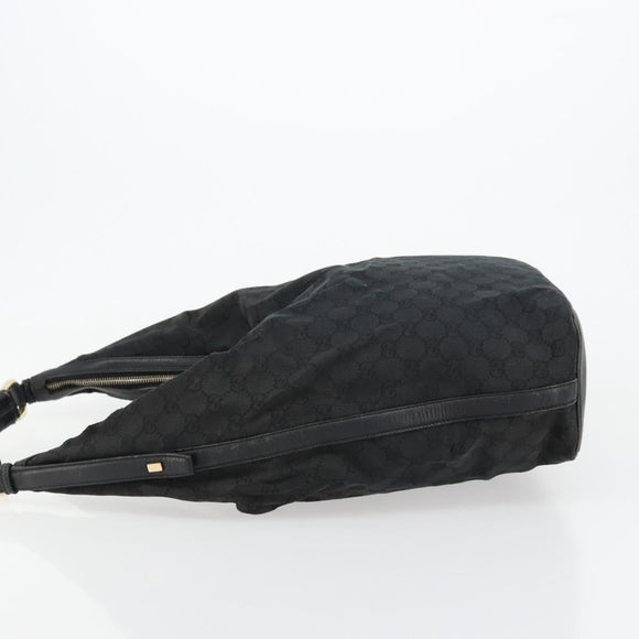 GUCCI GG Canvas Shoulder Bag Black Silver 001 4287 Auth 177507