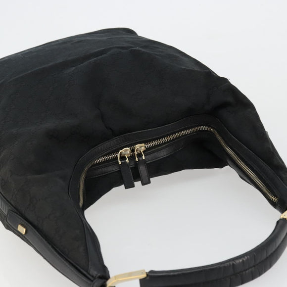 GUCCI GG Canvas Shoulder Bag Black Silver 001 4287 Auth 177507
