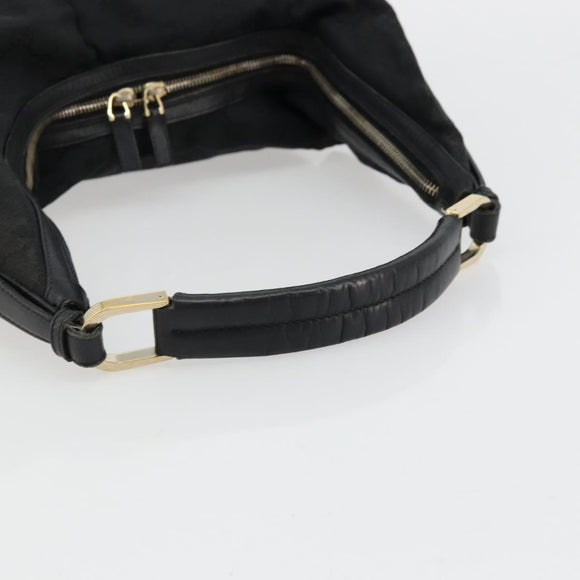 GUCCI GG Canvas Shoulder Bag Black Silver 001 4287 Auth 177507