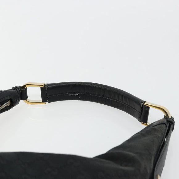 GUCCI GG Canvas Shoulder Bag Black Silver 001 4287 Auth 177507