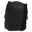 GUCCI GG Canvas Shoulder Bag Black Silver 122759 Auth 177508-1