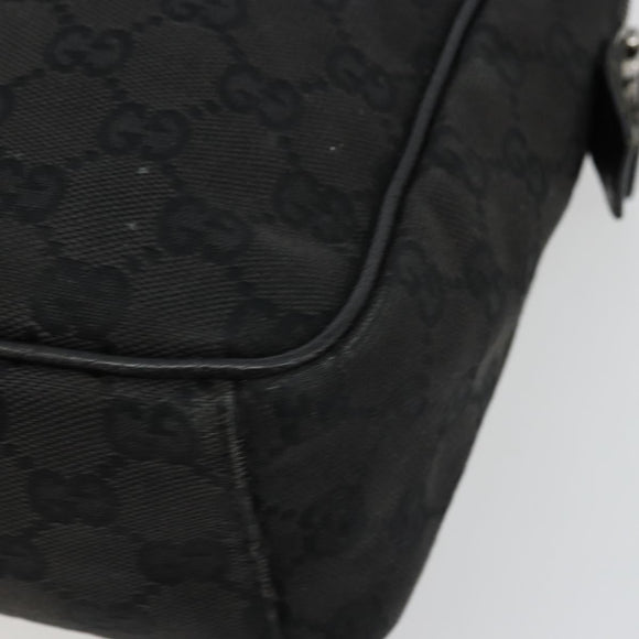 GUCCI GG Canvas Shoulder Bag Black Silver 122759 Auth 177508