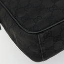 GUCCI GG Canvas Shoulder Bag Black Silver 122759 Auth 177508-11