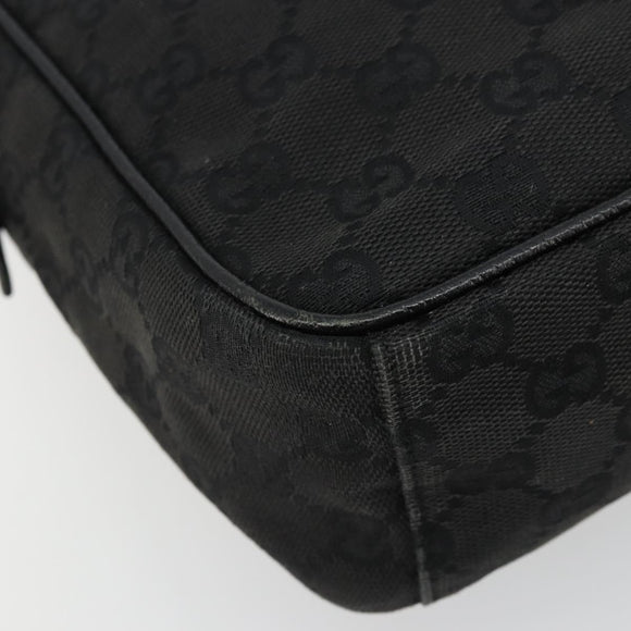 GUCCI GG Canvas Shoulder Bag Black Silver 122759 Auth 177508