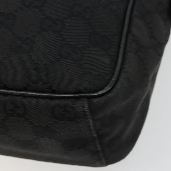 GUCCI GG Canvas Shoulder Bag Black Silver 122759 Auth 177508