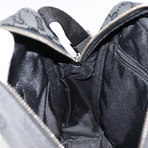 GUCCI GG Canvas Shoulder Bag Black Silver 122759 Auth 177508