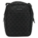GUCCI GG Canvas Shoulder Bag Black Silver 122759 Auth 177508-2
