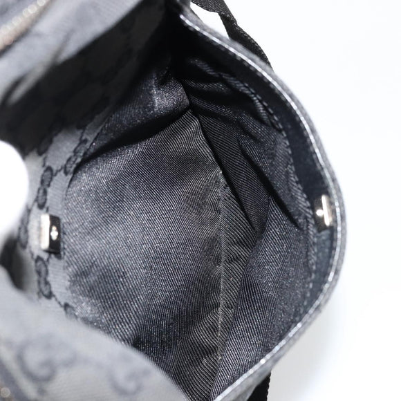 GUCCI GG Canvas Shoulder Bag Black Silver 122759 Auth 177508