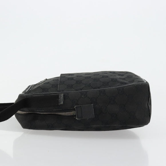GUCCI GG Canvas Shoulder Bag Black Silver 122759 Auth 177508