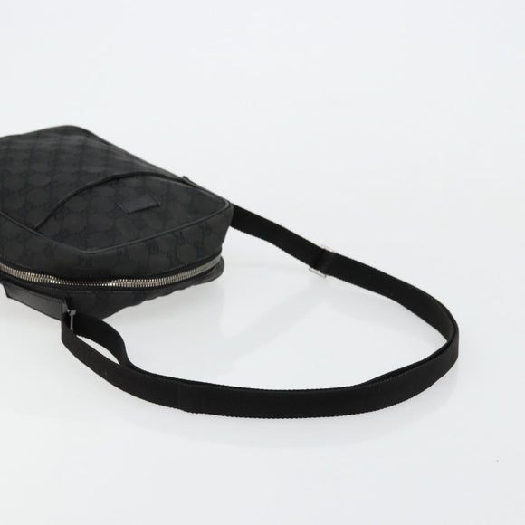 GUCCI GG Canvas Shoulder Bag Black Silver 122759 Auth 177508