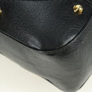 GUCCI GG Canvas Hand Bag Black Gold 211967 Auth 177510V-13