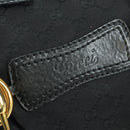 GUCCI GG Canvas Hand Bag Black Gold 211967 Auth 177510V-14