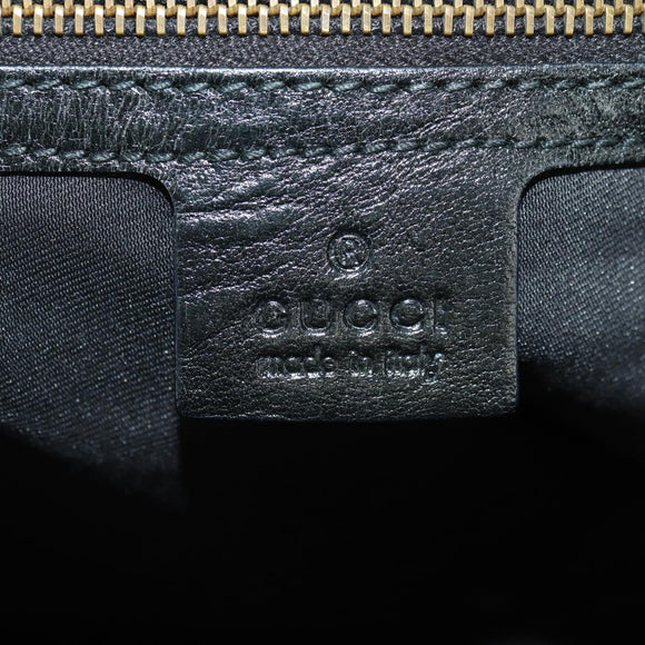 GUCCI GG Canvas Hand Bag Black Gold 211967 Auth 177510V