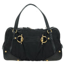 GUCCI GG Canvas Hand Bag Black Gold 211967 Auth 177510V-2