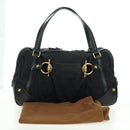 GUCCI GG Canvas Hand Bag Black Gold 211967 Auth 177510V-25