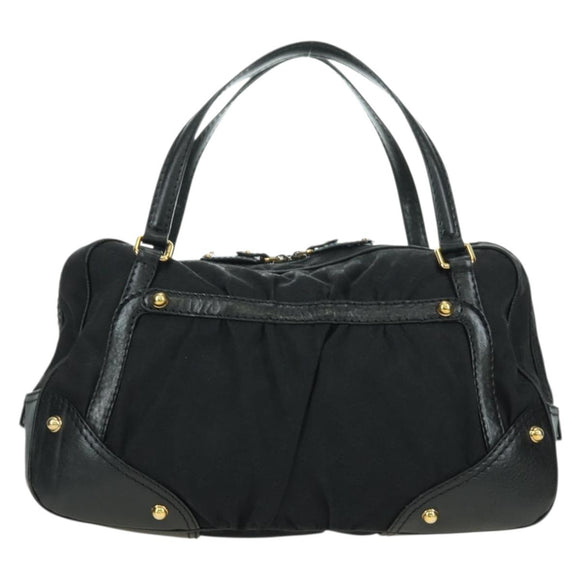 GUCCI GG Canvas Hand Bag Black Gold 211967 Auth 177510V