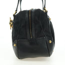 GUCCI GG Canvas Hand Bag Black Gold 211967 Auth 177510V-4