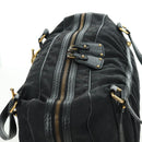 GUCCI GG Canvas Hand Bag Black Gold 211967 Auth 177510V-6