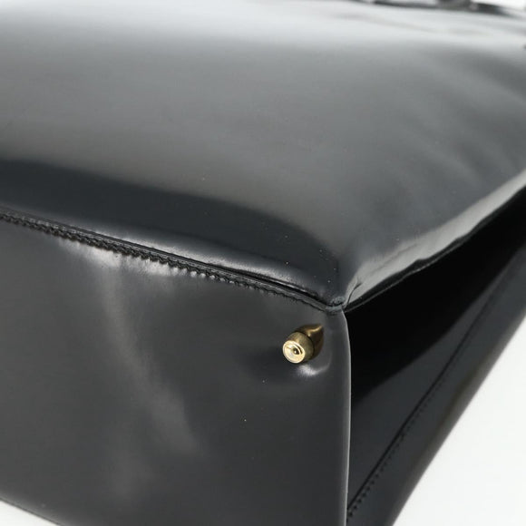 GUCCI Hand Bag Patent leather Black Gold 002 2265 0407 Auth 177511