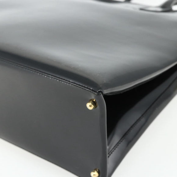 GUCCI Hand Bag Patent leather Black Gold 002 2265 0407 Auth 177511