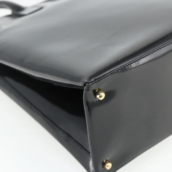 GUCCI Hand Bag Patent leather Black Gold 002 2265 0407 Auth 177511