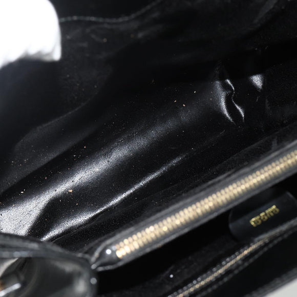 GUCCI Hand Bag Patent leather Black Gold 002 2265 0407 Auth 177511