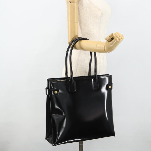 GUCCI Hand Bag Patent leather Black Gold 002 2265 0407 Auth 177511
