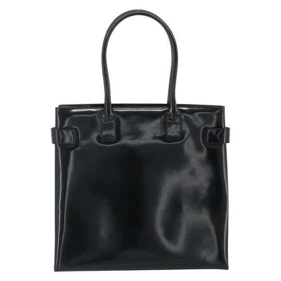 GUCCI Hand Bag Patent leather Black Gold 002 2265 0407 Auth 177511