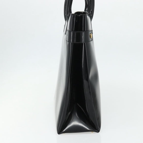 GUCCI Hand Bag Patent leather Black Gold 002 2265 0407 Auth 177511