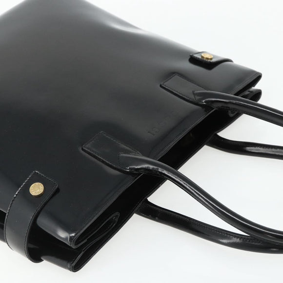 GUCCI Hand Bag Patent leather Black Gold 002 2265 0407 Auth 177511