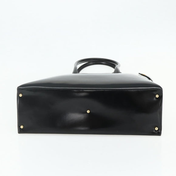GUCCI Hand Bag Patent leather Black Gold 002 2265 0407 Auth 177511