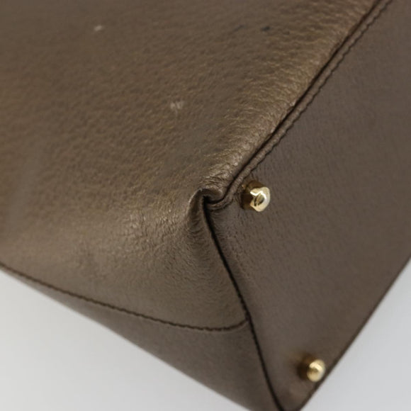 GUCCI Bamboo Hand Bag Leather Bronze Gold 002 2122 0507 Auth 177512