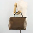 GUCCI Bamboo Hand Bag Leather Bronze Gold 002 2122 0507 Auth 177512-22