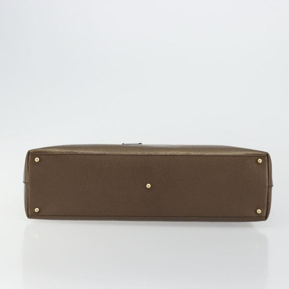GUCCI Bamboo Hand Bag Leather Bronze Gold 002 2122 0507 Auth 177512