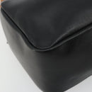 GUCCI Bamboo Hand Bag Leather Black Gold Auth 177513-14