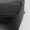GUCCI Bamboo Hand Bag Leather Black Gold Auth 177513-15