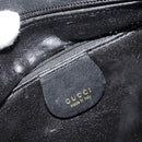GUCCI Bamboo Hand Bag Leather Black Gold Auth 177513-18