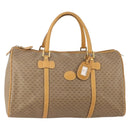 GUCCI Micro GG Supreme Boston Bag PVC Beige Gold Auth 177515-1